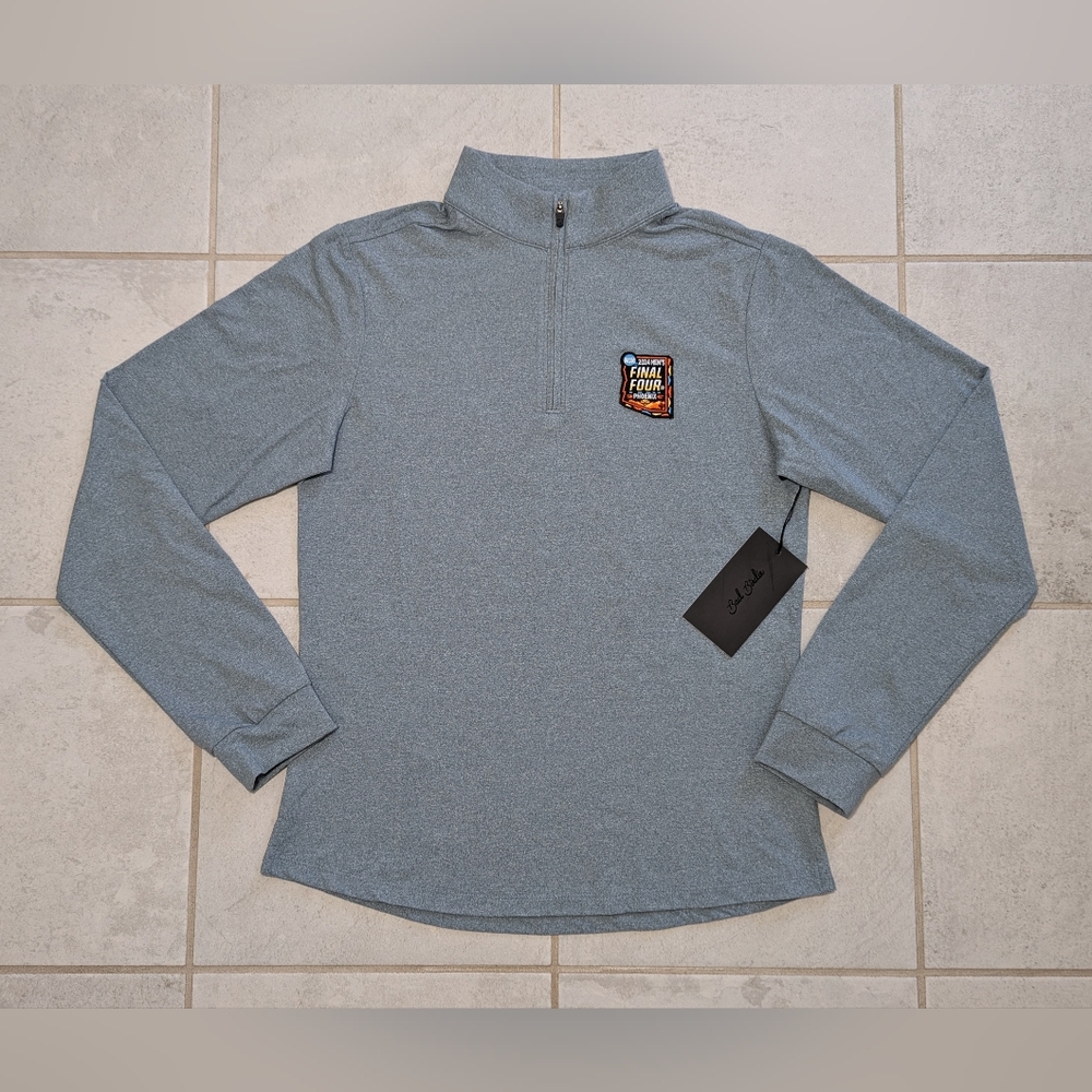 Bad Birdie Medium Slate Green Quarter Zip Pullover Final Four Patch